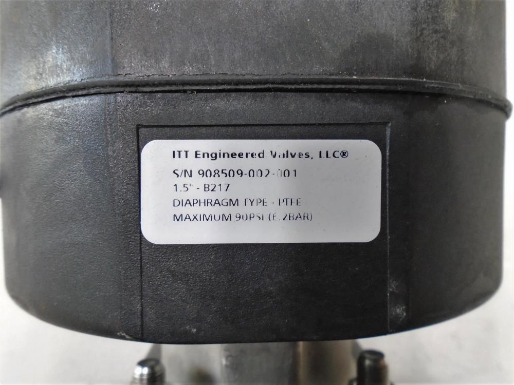 ITT 1.5" Butt-Weld Diaphragm Valve w/ B217 Actuator & Westlock Limit Switch 99P2